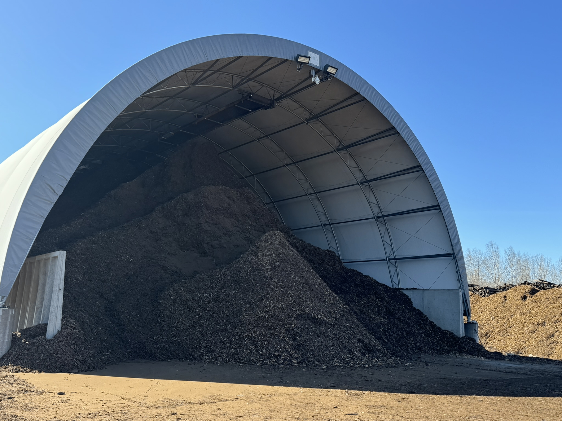 Stack Biomass stored under cover